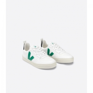 Small V laces cwl white emeraude