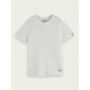 short sleeved t-shirt in linen white