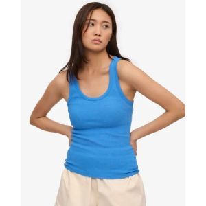 organic rib tank top pacific blue