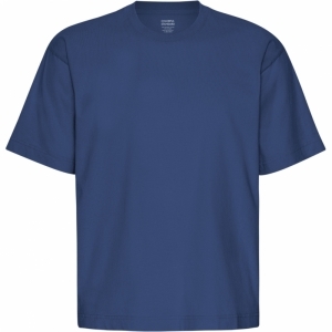 oversized organic t-shirt marine bleu