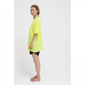 Fluo silk t-shirt fluo yellow