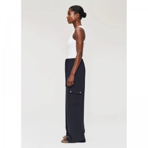 Fluid relaxed cargo pants midnight blue