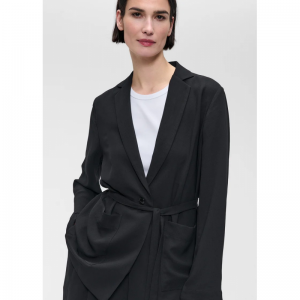 Fluid crepe loose jacket black