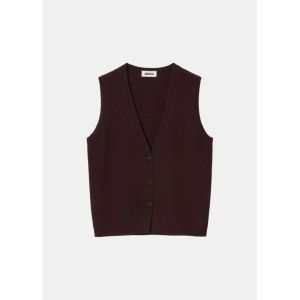 Cashmere bled sleevless vest brown
