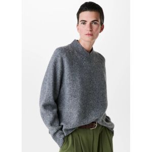 lamb silk oversized sweater grey melange
