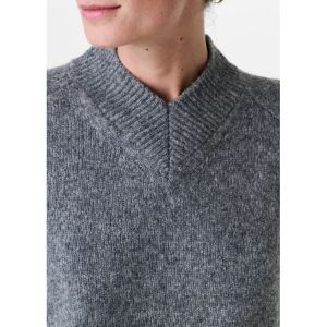 lamb silk oversized sweater grey melange