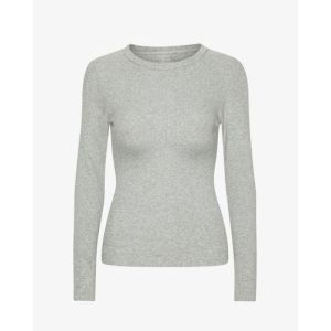 organic rib LS heather grey