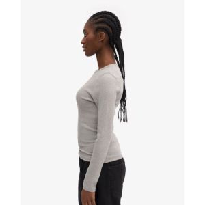 organic rib LS heather grey